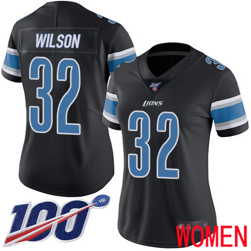 Detroit Lions Limited Black Women Tavon Wilson Jersey NFL Football #32 100th Season Rush Vapor Untouchable